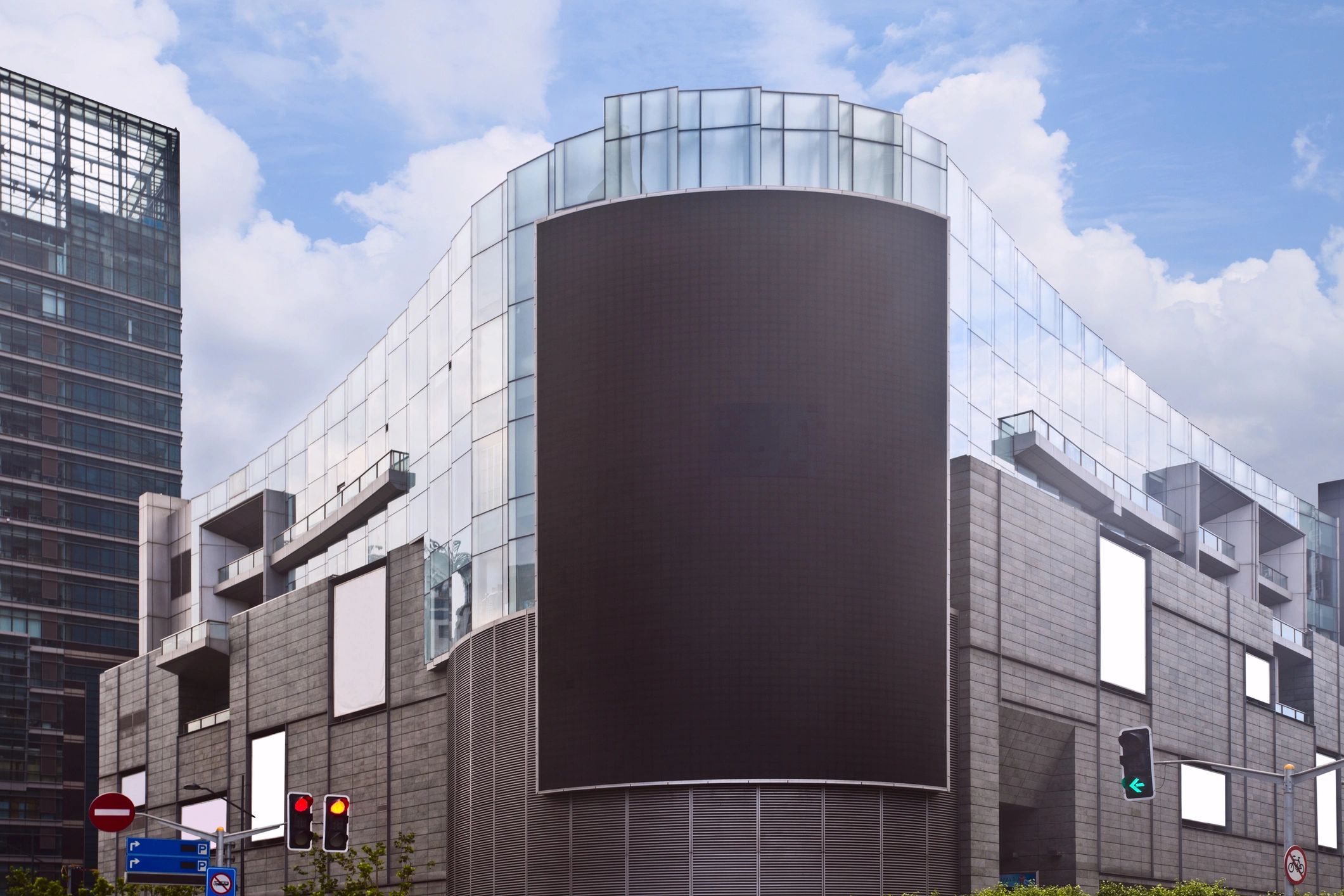 Billboard installation in urban setting