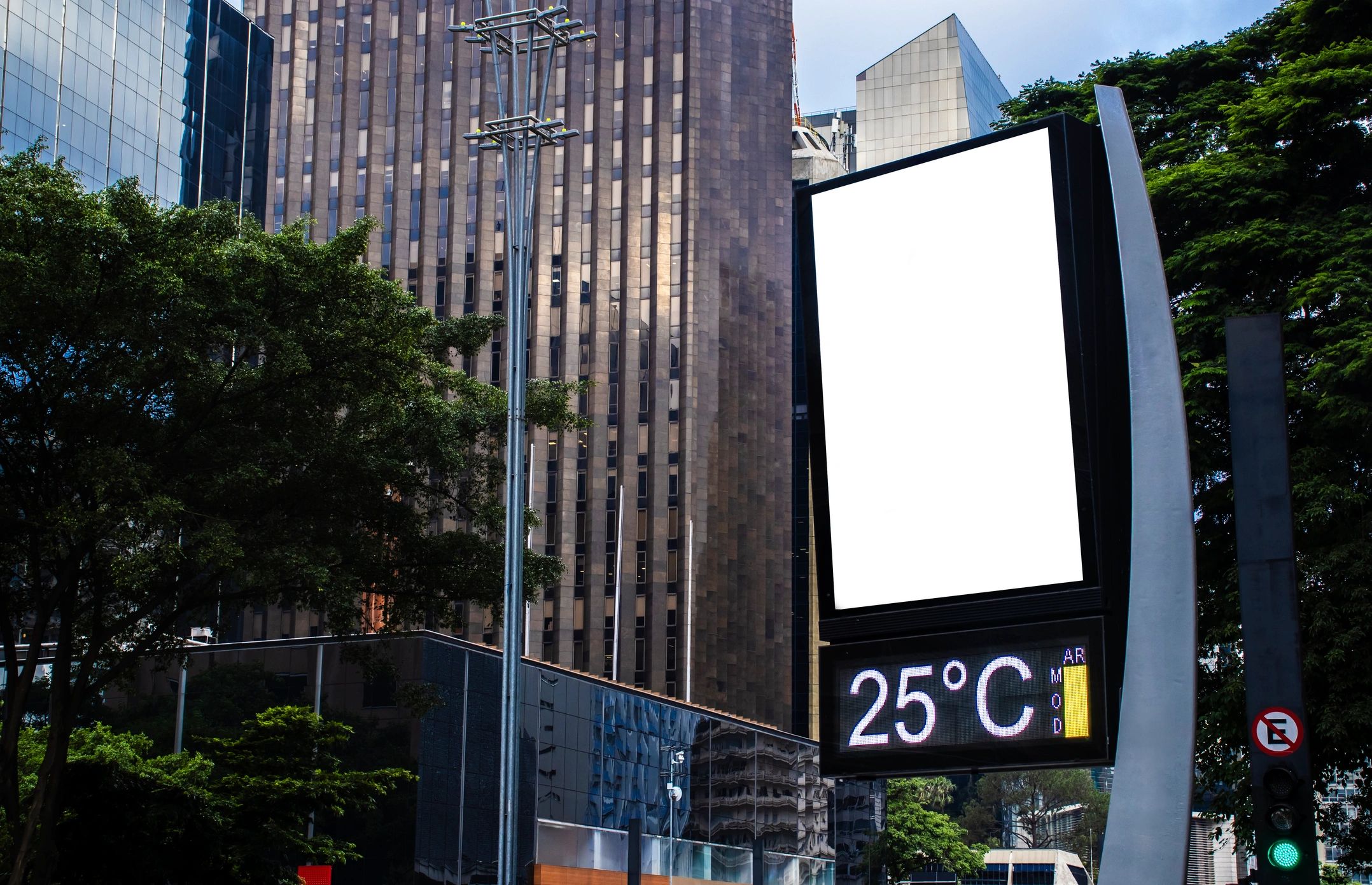 Digital LED billboard at night
